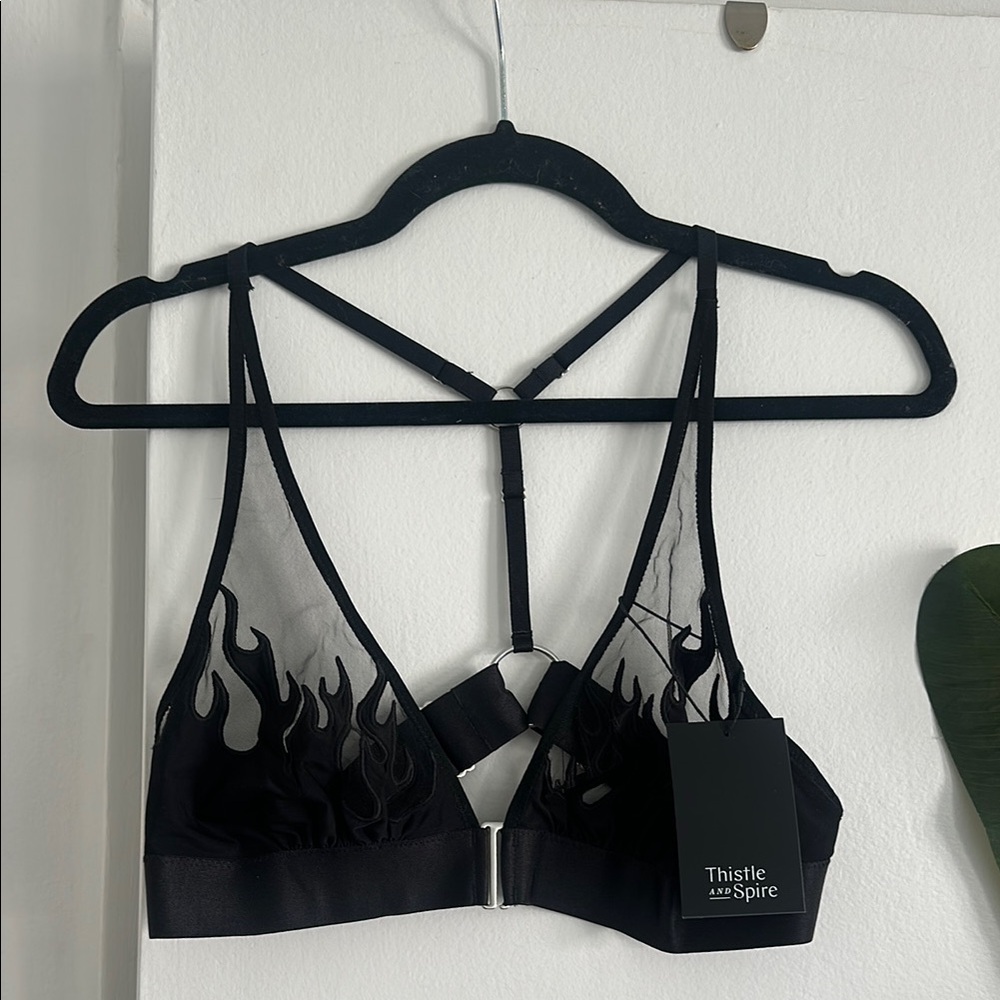 Thistle and Spire Black Strappy Flame Bra